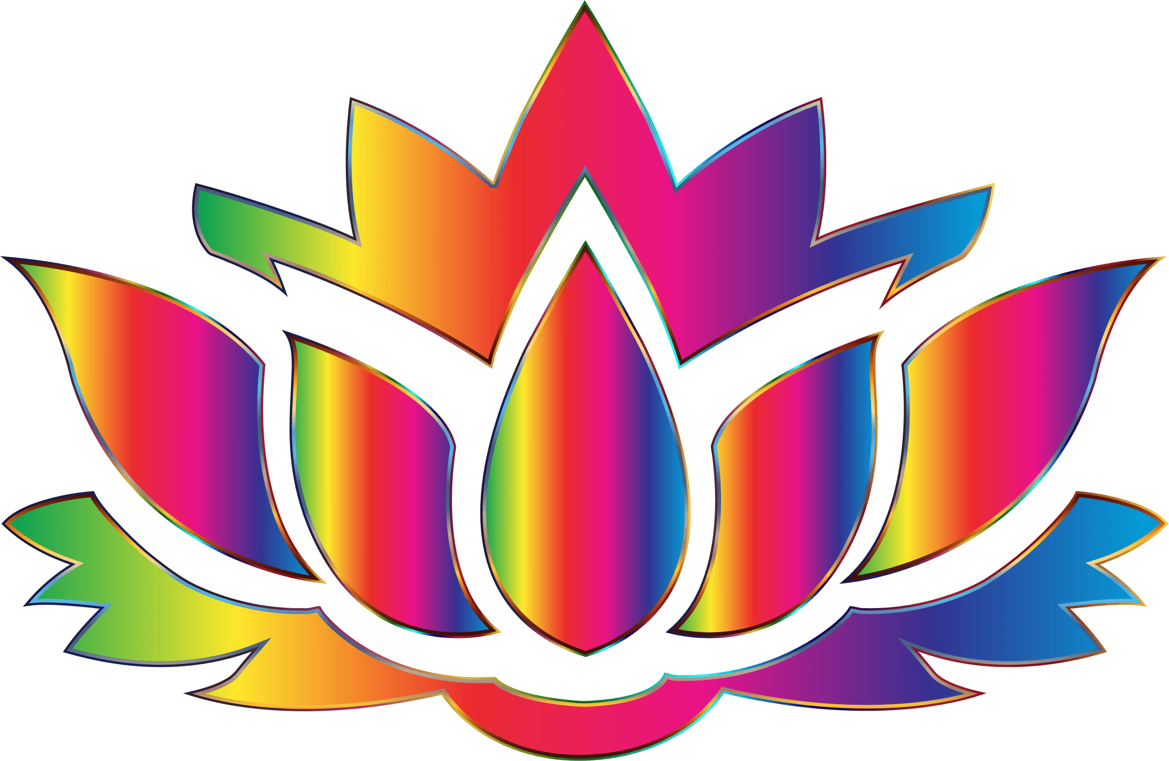 Rainbow Lotus Flowers Logo - Clipart Lotus Flower Silhouette No Background