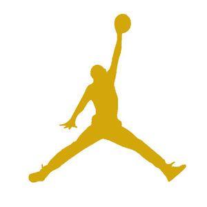 Gold Jumpman Logo - Gold Air Jordan Jumpman Logo Vinyl Decals Stickers Auto Car Window ...