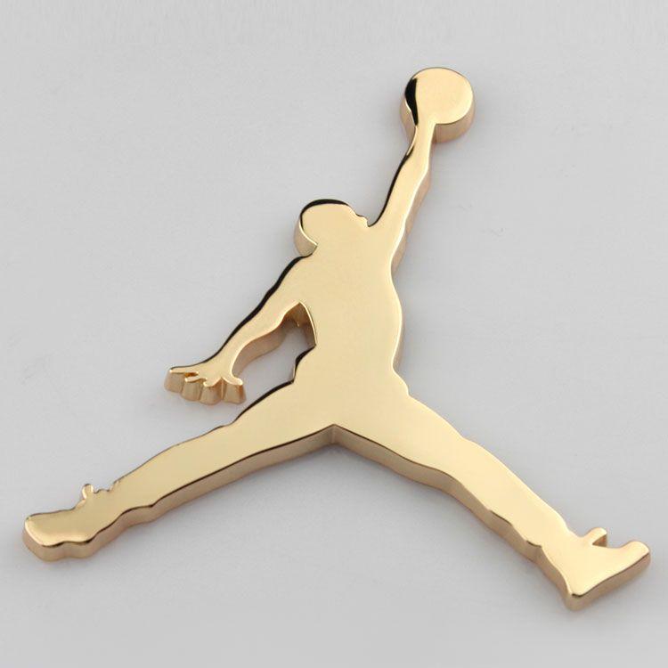 Gold Jumpman Logo - Metal 3D Jordan Jumpman Car Sticker Decor Metal emblem Car badge