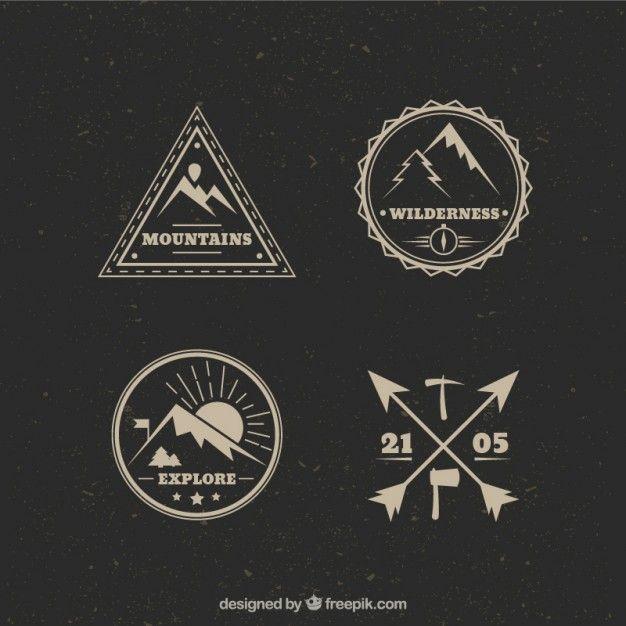 Vintage Triangle Logo - Vintage mountain climbing logos Vector | Free Download