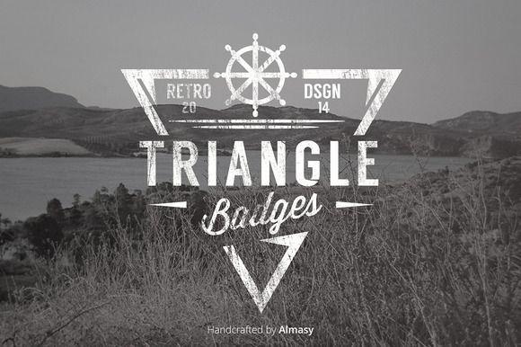 Vintage Triangle Logo - Check out Triangle Badges Vol.1 by Branding Nest on Creative Market