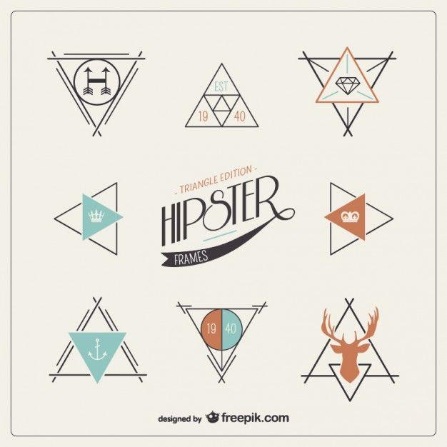Geometric Triangle Logo - Geometric hipster logos Vector | Free Download