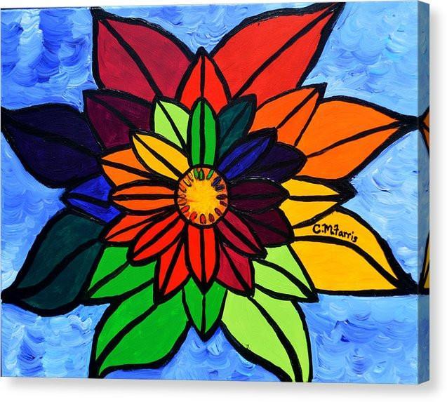 Rainbow Lotus Flowers Logo - Rainbow Lotus Flower - Canvas Print – CMFarris Fine Art