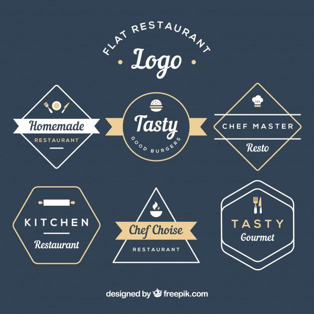 Vintage Triangle Logo - Vintage restaurant logos with flat design Vector