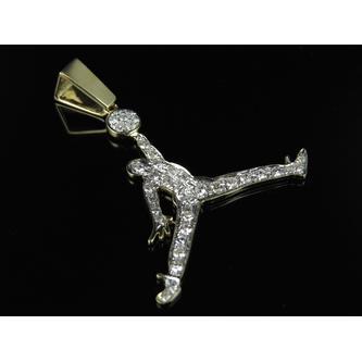 Real Jordan Logo - Jewelry Unlimited 10K Yellow Gold Jumpman Jordan Logo Real Diamond ...