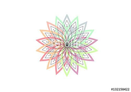 Rainbow Lotus Flowers Logo - Lotus flower vector illustration, logo or icon element isolated