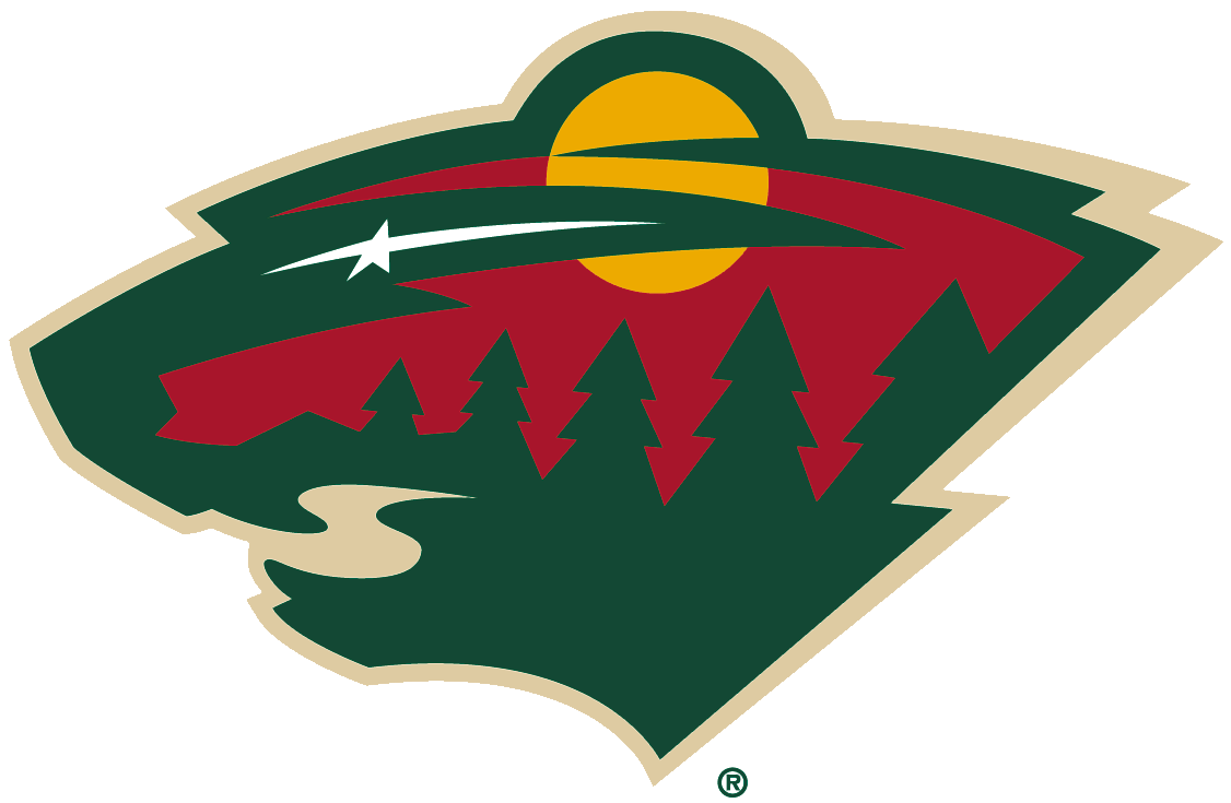 White and Green Bear Logo - Minnesota Wild Primary Logo (2014) head of a black bear