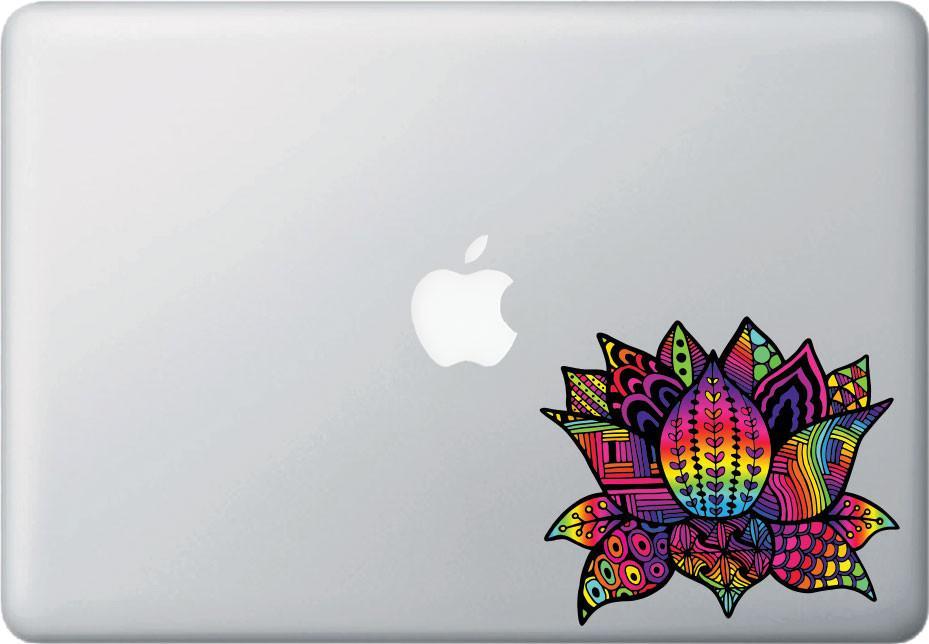 Rainbow Lotus Flowers Logo - The Decal Store.com - by Yadda-Yadda Design Co. - CLR:MB - Patterned ...