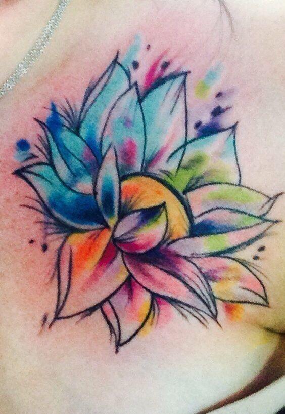 Rainbow Lotus Flowers Logo - 2. Beautiful Lotus Flower - 30 Gorgeous Rainbow Tattoos You'll ...