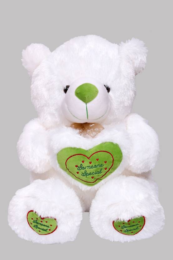 White and Green Bear Logo - ToynJoy 2 Feet Beautiful White Teddy Bear Holding 'SOMEONE SPECIAL ...