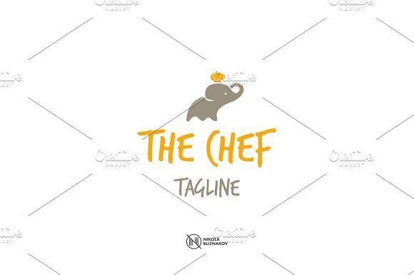 Cute Elephant Logo - Cute Elephant Chef Logo Logo Templates Creative Market