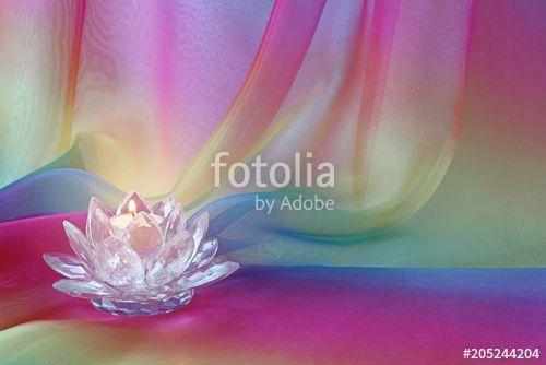 Rainbow Lotus Flowers Logo - Lotus Light rainbow chiffon background - a lotus flower shaped cut ...