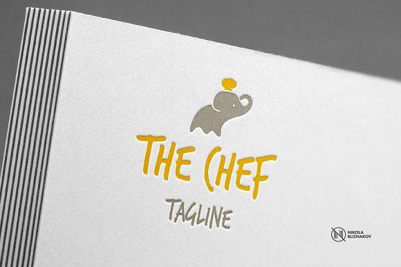 Cute Elephant Logo - Cute Elephant Chef Logo Logo Templates Creative Market