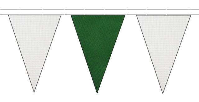 Dark Green Triangle Flag Logo - White & Dark Green Triangular Flag Bunting With 48 Flags