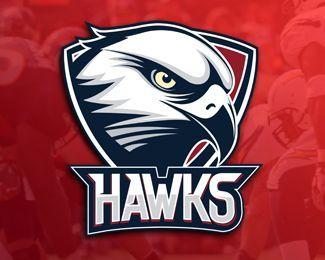 Red Football Sports Logo - HAWKS Logo design - Logo for a sports team. Can use the football ...