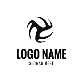 Black and White Volleyball Logo - Free Volleyball Logo Designs | DesignEvo Logo Maker