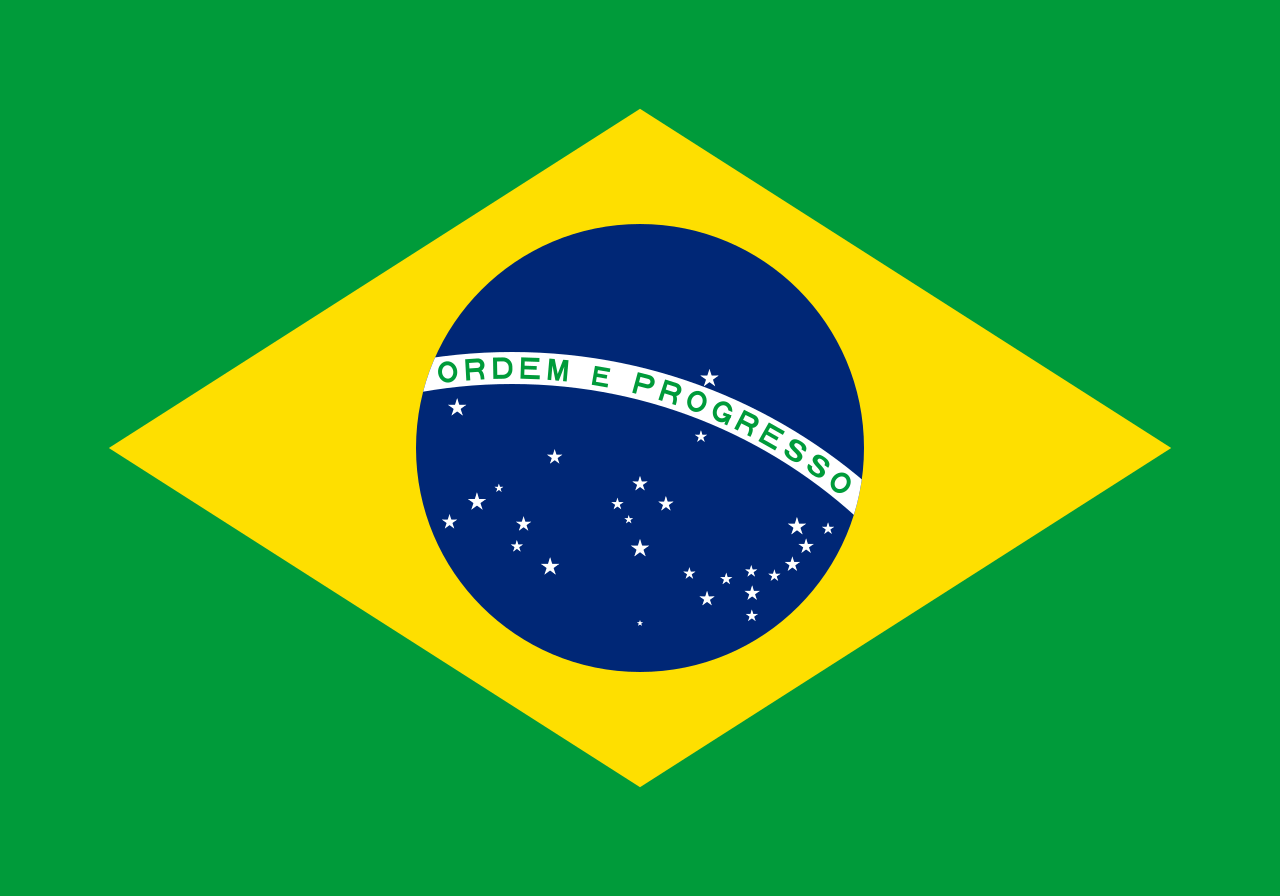 Red and Yellow with a Circle in the Middle F Logo - Flag of Brazil