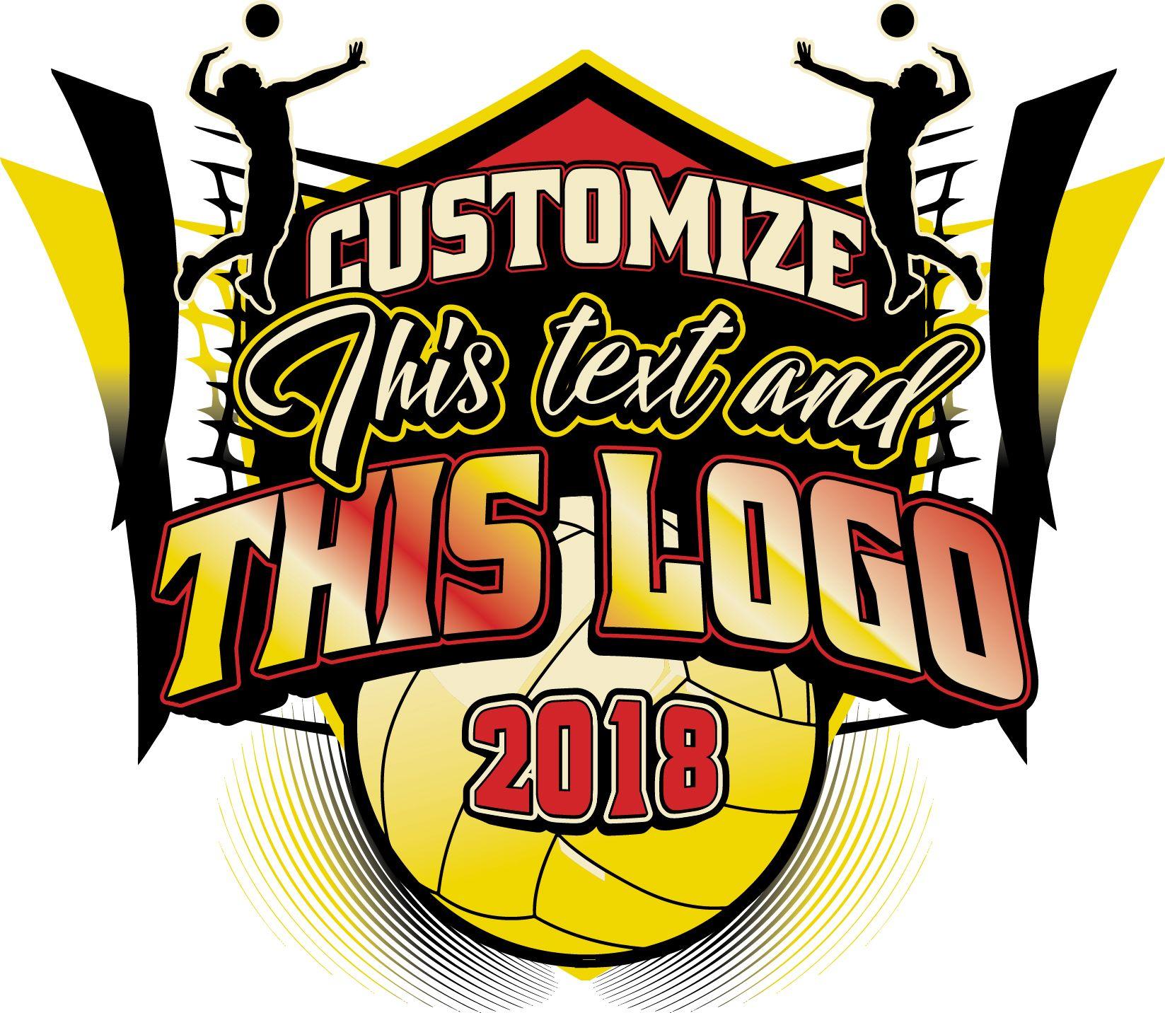 Volleyball Logo - VOLLEYBALL T Shirt Logo Design With Adjustable Text And All Graphic
