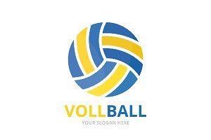 Volleyball Logo - Vector fast volleyball logo Logo Templates Creative Market
