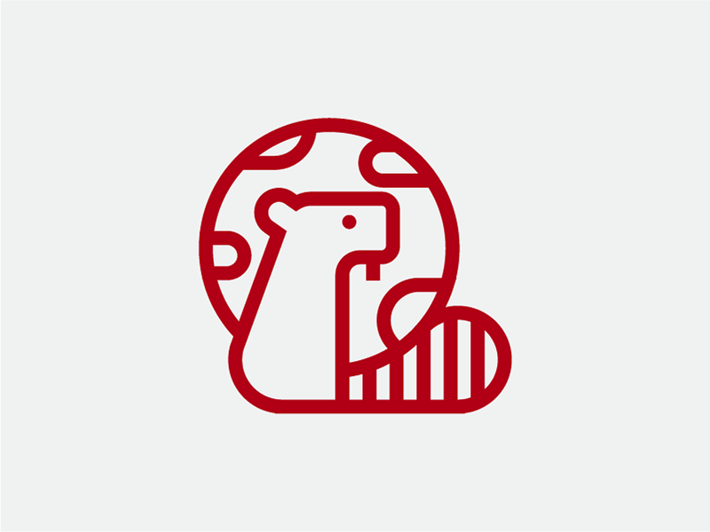 Grid Globe Logo - Beaver + Globe by Bram Huinink | Dribbble | Dribbble