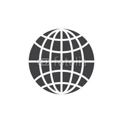 Grid Globe Logo - Earth grid vector icon. filled flat sign for mobile concept and web