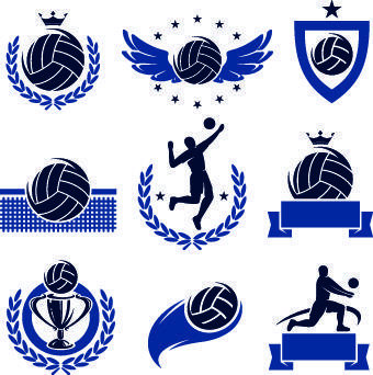 Volleyball Logo - Volleyball logos illustration design vector free download