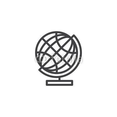 Grid Globe Logo - World globe outline icon. linear style sign for mobile concept