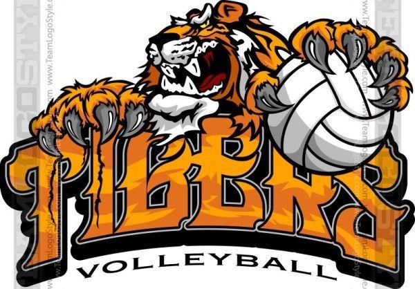 Volleyball Logo - Tiger Volleyball Logo - Vector Clipart Tigers