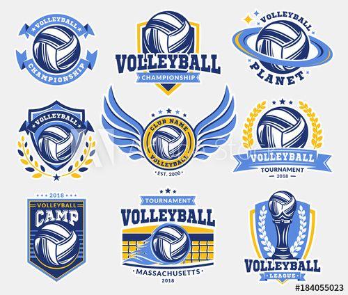 Volleyball Logo - Volleyball logo, emblem set collections, designs templates on a ...