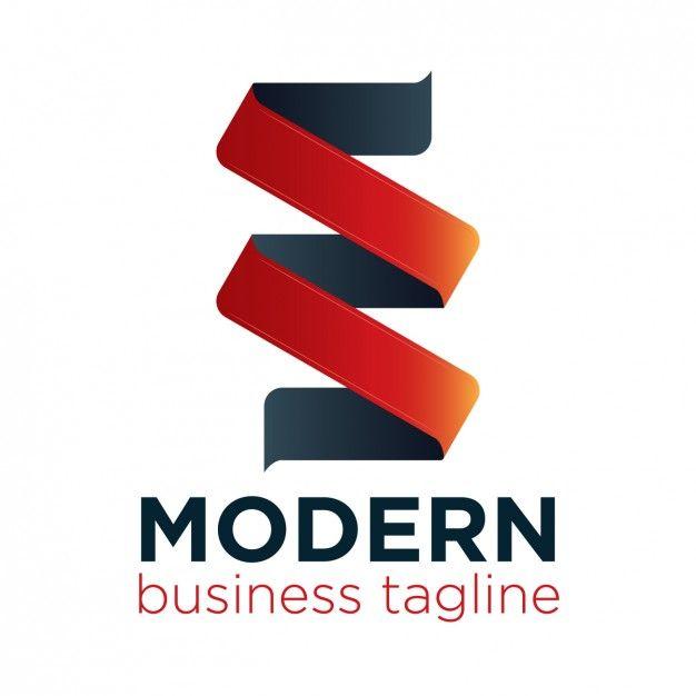 Ribbon Logo - Modern ribbon logo Vector | Free Download