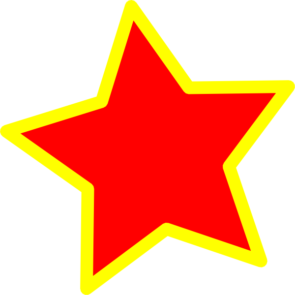 Yellow with Red Outline Logo - Star Clip Art at Clker.com - vector clip art online, royalty free ...