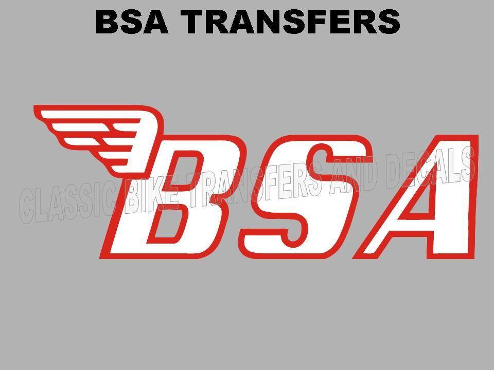 Yellow with Red Outline Logo - BSA Tank Transfer Winged B Yellow Red Outline D50087 Standard Size