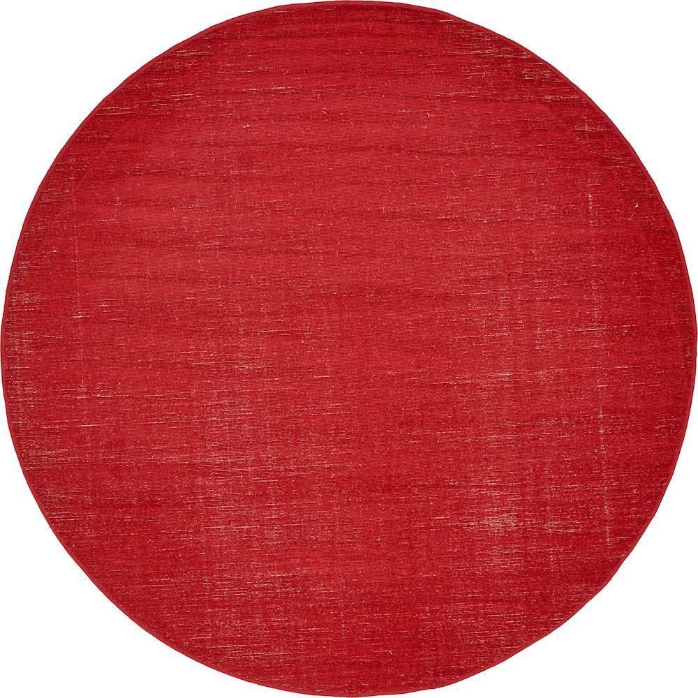 Solid Red Circle Logo - Unique Loom Williamsburg Solid Red 5' 0 x 5' 0 Round Rug-3129859 ...