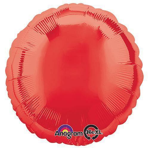 Solid Red Circle Logo - Mylar Foil Balloon 18 Solid Color Round Metallic Red Circle Shiney