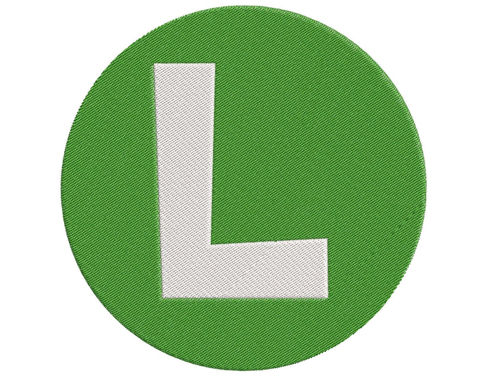 Luigi Logo - Super Mario Bros luigi logo L Embroidery Design