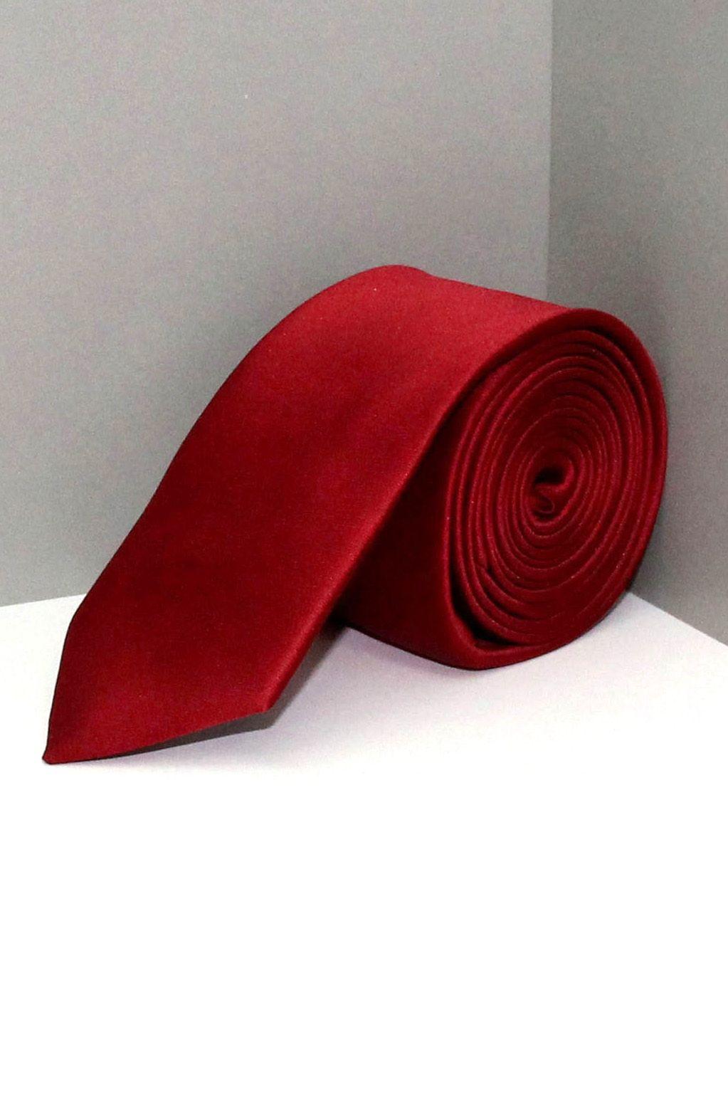 Solid Red Circle Logo - Solid Red Silk Tie