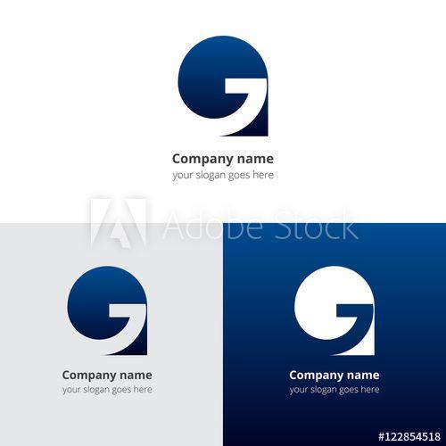 White and Dark Blue Company Logo - Letter G logo icon flat and vector design template. Trend dark blue
