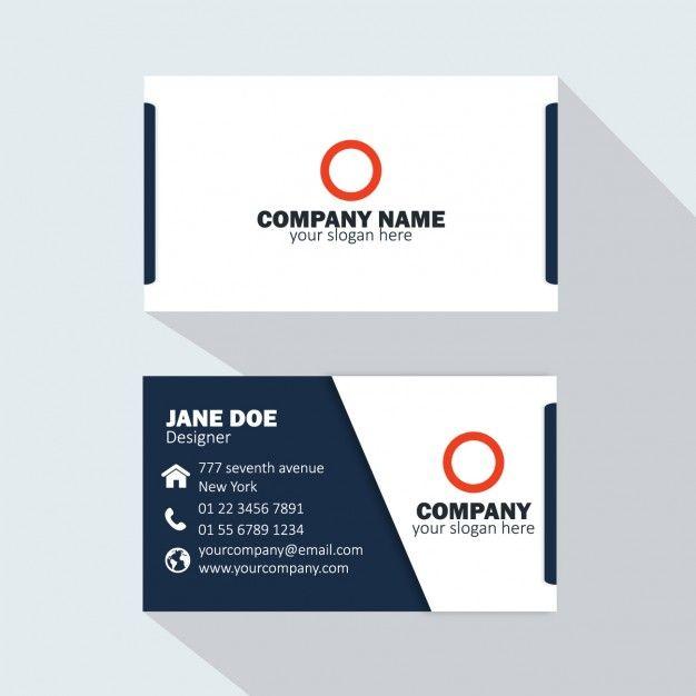 White and Dark Blue Company Logo - White and dark blue business card Vector