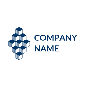 White and Dark Blue Company Logo - Free 3D Logo Designs. DesignEvo Logo Maker