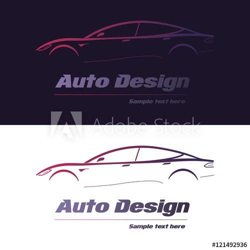 White and Dark Blue Company Logo - Abstract car design concept automotive topics vector logo design