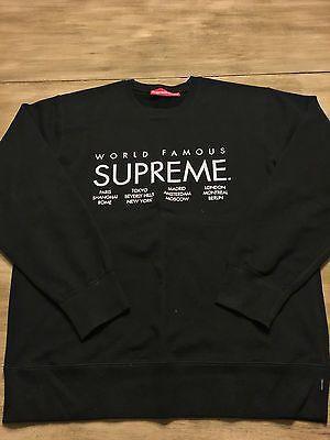 Supreme International Logo - SUPREME INTERNATIONAL CREWNECK SWEATER BLACK SZ XL deck box logo