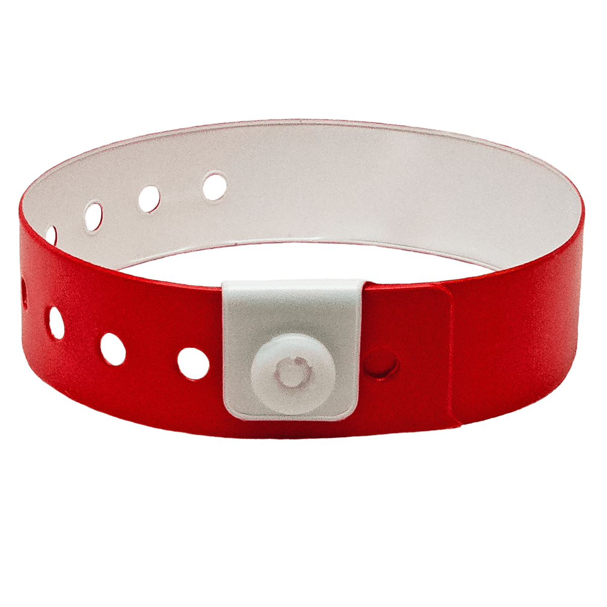 Solid Red Circle Logo - Solid Red Wristband | Custom Vinyl Bracelets | EventWristbands