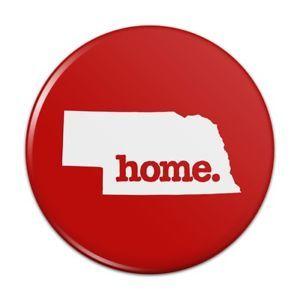 Solid Red Circle Logo - Nebraska NE Home State Solid Red Kitchen Refrigerator Locker Button