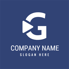 White and Dark Blue Company Logo - Free G Logo Designs. DesignEvo Logo Maker