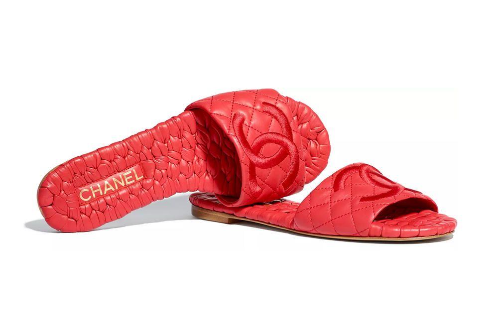 Black and Red C Logo - Chanel Releases Quilted C Logo Mule Slides