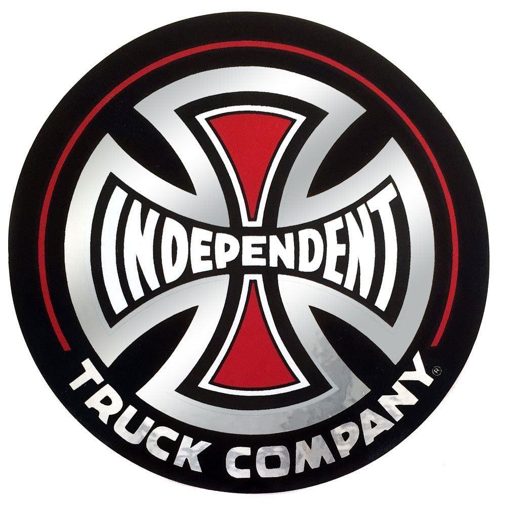 Independent Logo - Independent Sticker - Classic Black / Chrome Cross Logo - 7.5cm / 3 ...