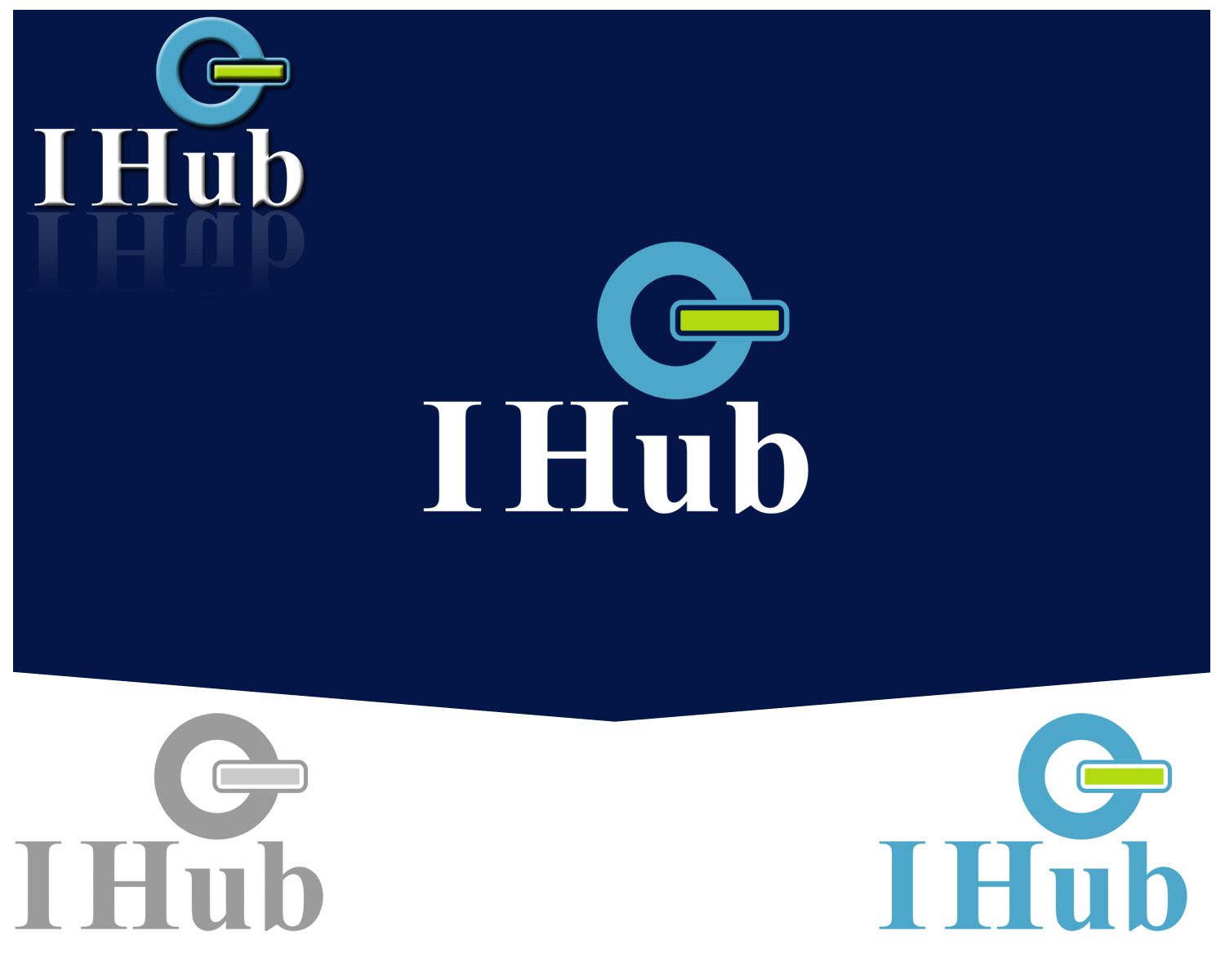 Blue Electronic Logo - Bold, Modern, Electronic Logo Design for I HUB