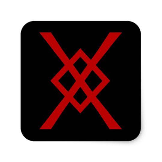 Red and Black Square Logo - Odin's Spear, Gungnir (red & black) Square Sticker | Zazzle.co.uk