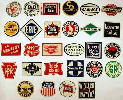 Old Railroad Logo - 28 tin railroad logos offered in the 50's and 70's in cereal boxes ...
