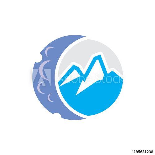 Moon Mountain Logo - Moon Mountain Logo Icon Design this stock vector and explore